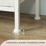 Tygbyrå med 9 Lådor och Stålram i Elegant och Mångsidig Design för Sovrum Hållbar och Stabil Vit Tyg och Metall för Förvaring och Ordning