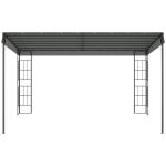 Pergola med Justerbart Tak, Modern Trädgårdspaviljong i Metall, Skapar Skugga och Rumskänsla på Uteplatsen, Grå, 4 x 3 m