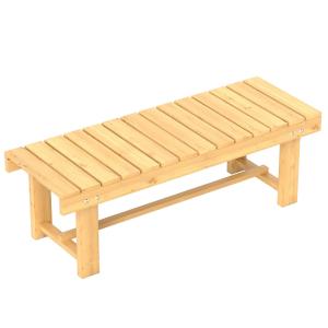 2-Sits Trädgårdsbänk Massivt Trä Vattentät och Hållbar för Balkong Trädgård och Terrass Naturlig 110 X 38 X 35 Cm