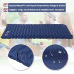 Luftmadrass Uppblåsbar Luftbädd Campingmadrass Liggunderlag PVC och Polyester Marinblå 195 X 138 X 10 Cm