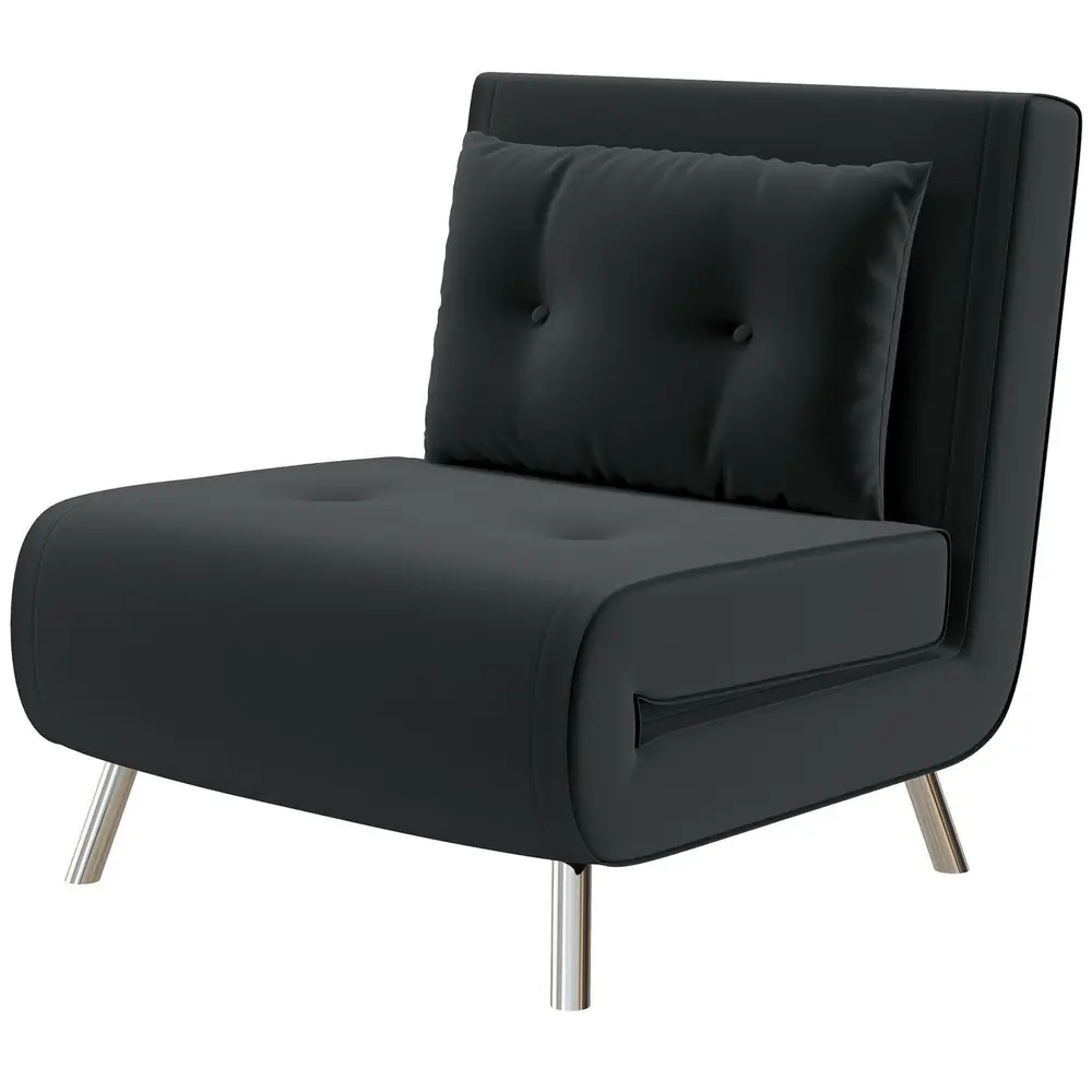 Sovstol Bäddfåtölj Svart av Sammet 77 x 88 x 83 Cm