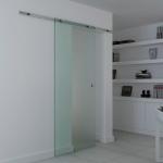 Skjutdörr Frostat Glas för Privatliv Modern Innerdörr Komplett med Upphängningssystem Härdat Glas 775/900/1025 X 2050 Mm
