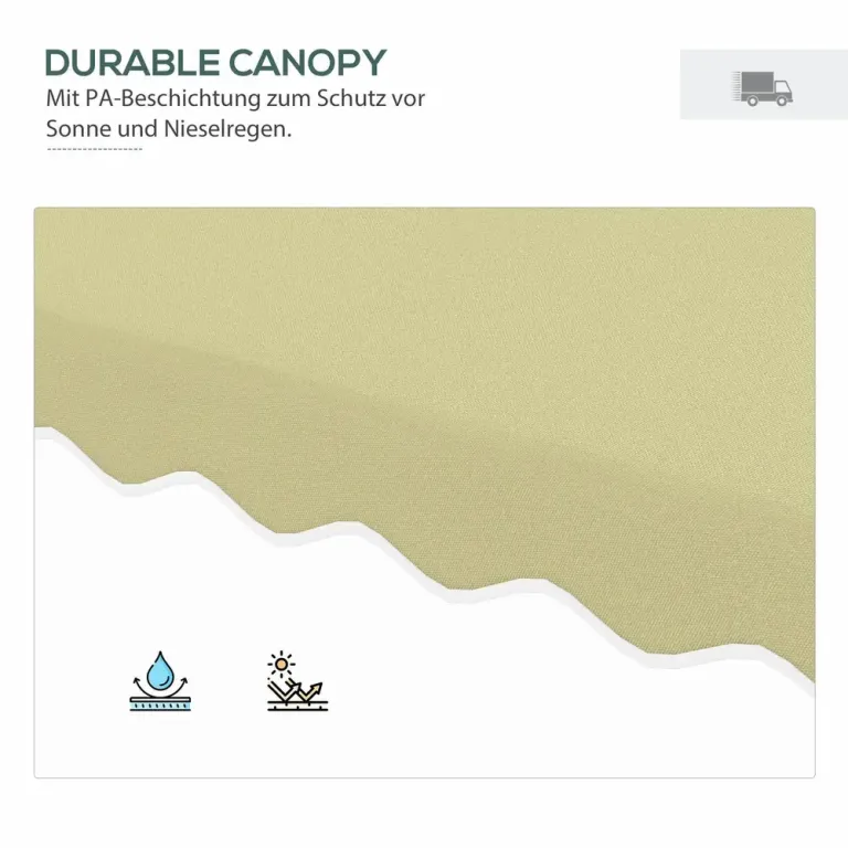 Parasoll Balkongparasoll Beige av Metall 243 x 243 cm