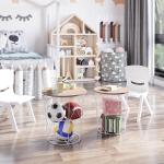Soffbord 2-Pack Naturvita Sidobord MDF och Metall Moderna Vardagsrumsmöbler Ø40 X H45 Cm