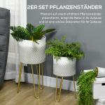 Blomkrukor Växtställ Set om 2 Svart av Metall för Vardagsrum och Balkong Modern Design Planteringsram Dekorativ och Robust Konstruktion