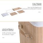 Tvättkorg Tvättlåda Natur Bambu och Tyg Vikbar med Lock och Canvaspåse 72 L 40 X 30 X 60 Cm