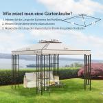 Ersättningstak Paviljongtak Krämvit Polyester för Metallpaviljong Trädgård och Terrass Väderbeständigt 3 X 3 M