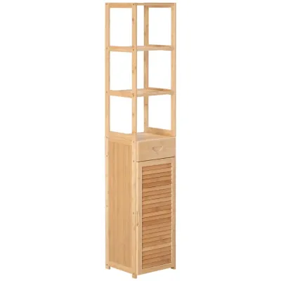 Badrumsskåp Hylla Natur av Bambu Skåp 32 x 30 x 163 cm