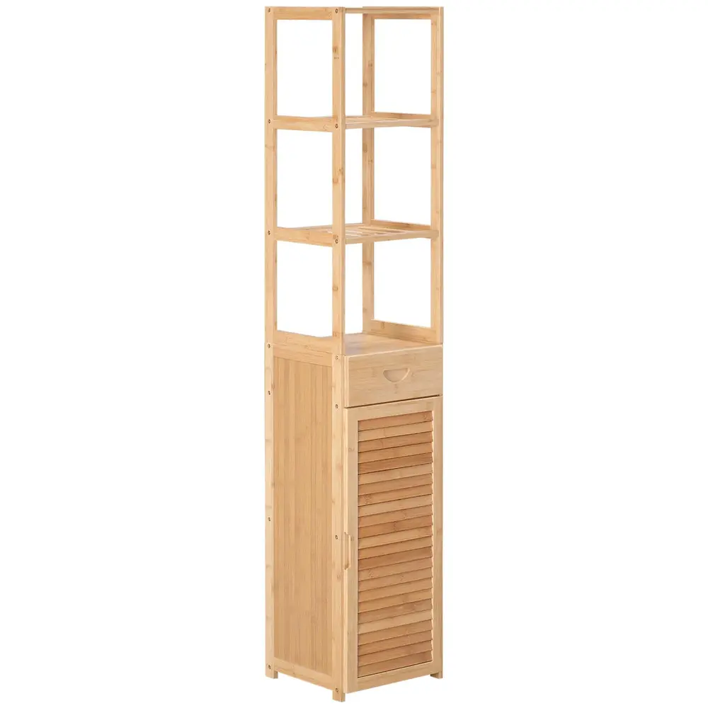 Badrumsskåp Hylla Natur av Bambu Skåp 32 x 30 x 163 Cm
