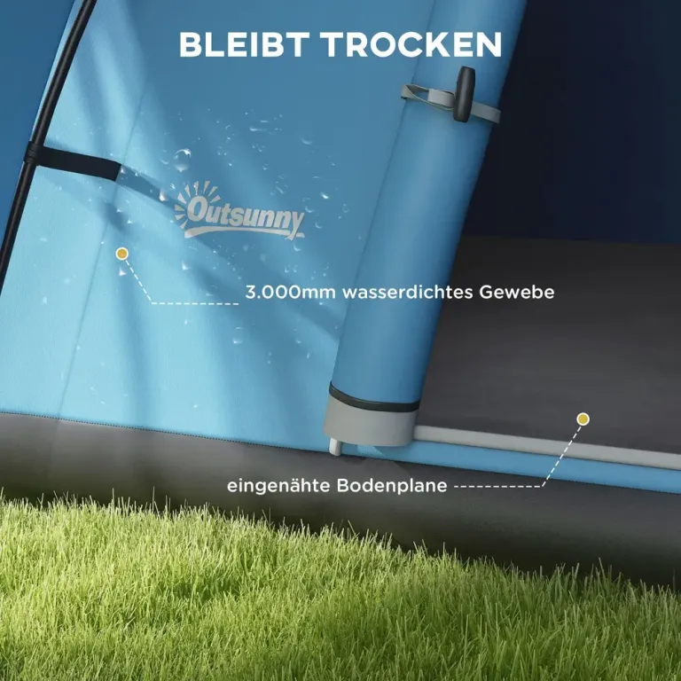 Campingtält Tunneltält för 6 Personer Blå av Polyester
