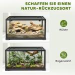Terrarium 86 Liter Svart Glas och Metall för Reptiler Vivarium med Skjutdörr och Lås Säker Miljö för Ödlor och Insekter 60x45x32 cm