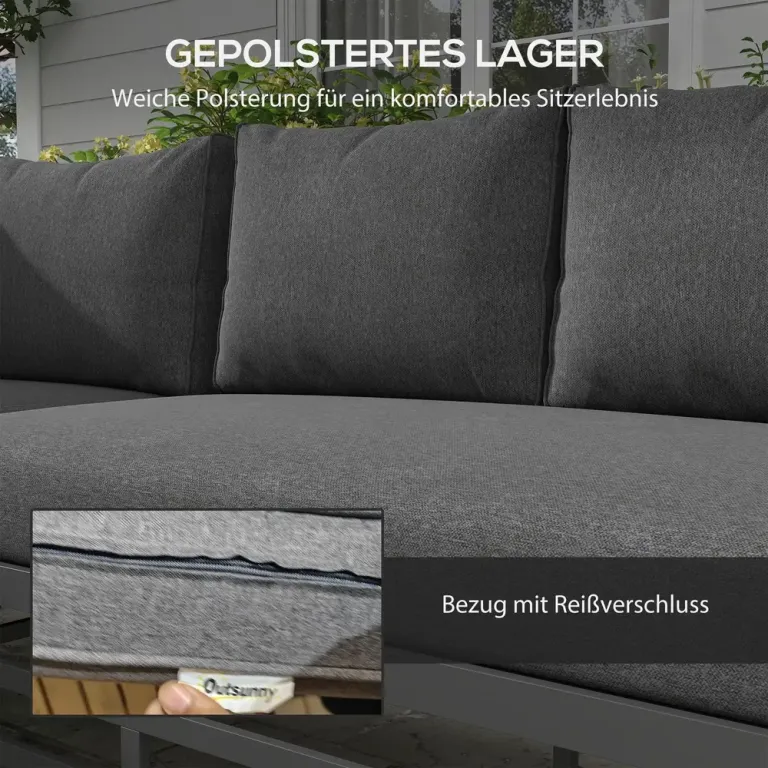 Trädgårdsmöbler Loungeset Grå av Rotting och Metall 5 Delar