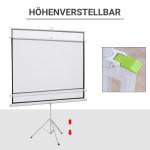 Projektorduk Stativduk Vit av Tyg och Metall för Hemmabio och Kontor 4:3 Vikbar Skärm 84 Tum 171 x 131 cm