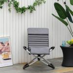 Ergonomisk Gungstol för Trädgård, Bekväm Relaxstol med Textilene-Sits, Väderbeständig Design för Uteplatsen, Mörkgrå, 145 x 74 x 88 cm