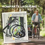 2-i-1 Cykelvagn för 2 Barn, Push-along Funktion, Regnskydd, Broms, Grön