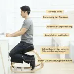 Ergonomisk Knästol/Knäpall, Stoppad för Sund Hållning, upp till 120 kg, Björkträ, Svart