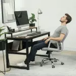 Ergonomisk Kontorsstol med Armstöd och Vadderat Ryggstöd, Ljusgrå
