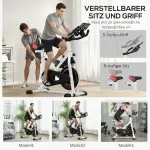 Ergometer med Justerbart Motstånd, upp till 120 kg, Stål, 103 x 53 x 100–114 cm, Vit/Svart