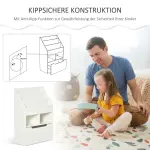 Barnhylla med Låda och Bokhylla med Fack för Organisation i Barnrum Hållbar och Säker Vit Trä och Plast 60 x 29.9 x 90 cm för Barn