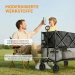 Trädgårdsvagn Tvåplans Transportvagn med Avtagbar Presenning, 200 kg, 369,5 L, Svart