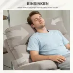 Massagestol med Stående Funktion, 8 Vibrationspunkter och 2 Fjärrkontroller, Ljusbrun