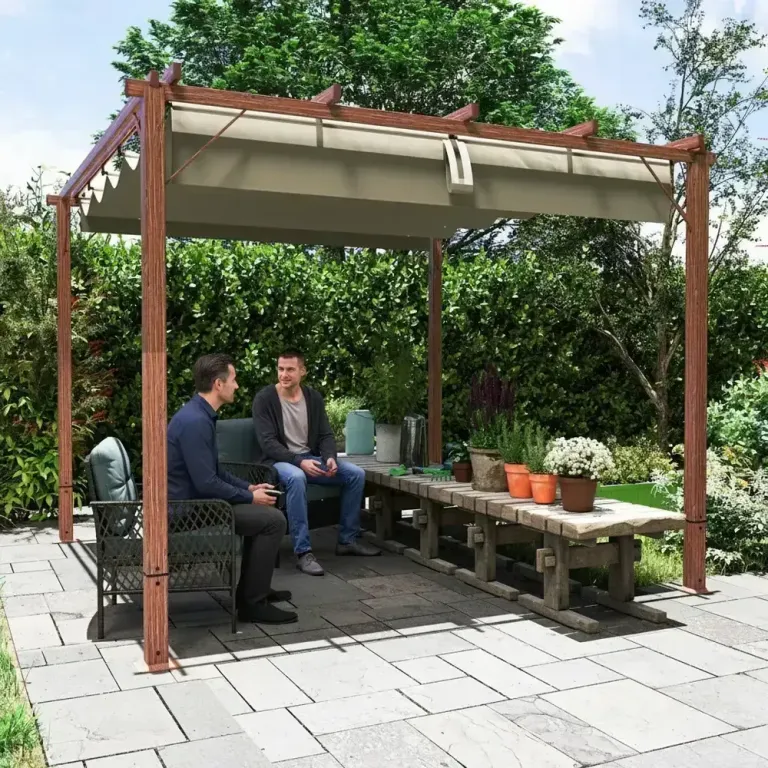 Trädgårdspergola med Uteplatstak Aluminiumstomme 3x3 m