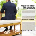 3-delat Trädgårdsmöbelset med Matbord, Paraplyhål och 2 Bänkar i Teak, Teak, 150x85x75 cm