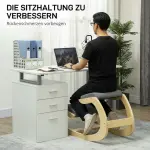 Ergonomisk Gungande Knäpall för Hemmakontor för Förbättrad Hållning, Grå