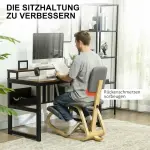 Ergonomisk Knästol, Hälsostol för Hem och Kontor, Meditationsgrå