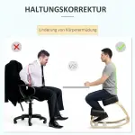 Ergonomisk Knästol/Knäpall, Stoppad för Sund Hållning, upp till 120 kg, Björkträ, Svart