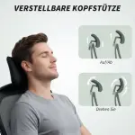 Ergonomisk Kontorsstol med Fällbara Armstöd och Justerbart Svankstöd, Svart