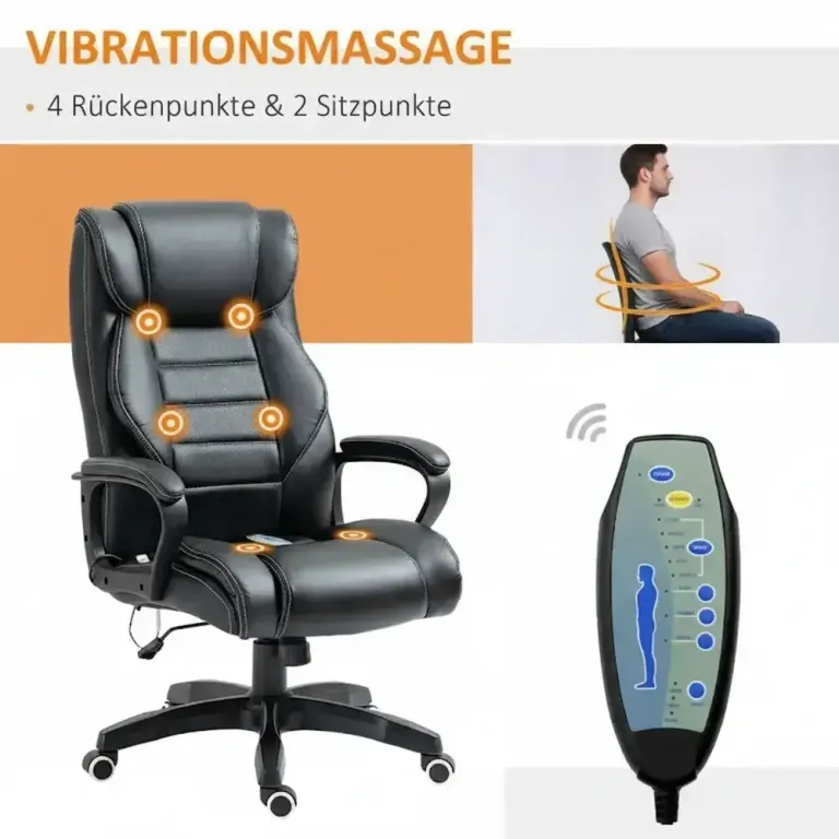 Kontorsstol med Vibrationsmassage 66 x 78 x 112–120 cm