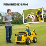 Elektrisk Barngrävmaskin, Caterpillar Dumper, med Fjärrkontroll, 3–6 År, Gul, 3–5 km/h