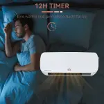Väggmonterad Värmefläkt 2000 W med Fjärrkontroll, 2 Värmelägen, LED-skärm, 12h Timer, för Badrum
