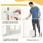 Grind för Husdjur Justerbar med Liten Dörr för Trappor och Dörröppningar Hållbar och Stabil Vit Metall och Plast