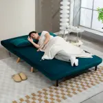 2-sits Bäddsoffa med Justerbart Ryggstöd, Tygöverdrag och Metallram, Grön