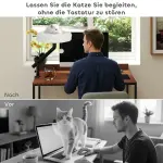 Kattbädd för Skrivbord Gräddvit Metall och Tyg för Katter Roterbar Liggplats med Klämfäste och Tvättbar Dyna Justerbar
