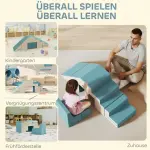 2-delat Mjukt Lekblocksset för Småbarn i Konstläder och Skum, för Klättring och Lek, Beige+Blått