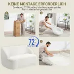 2-sits Välvd Klädd Soffa med Fleeceöverdrag för Vardagsrum, Sovrum och Hemmakontor, Krämvit
