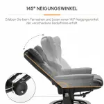 Avkopplande Stol med Massagefunktion och Fotpall, Liggfunktion, Konstläder, 79 x 82 x 101 cm