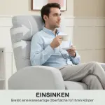 Justerbar Vilstol med Fotstöd, Modern Stoppad Stol, Ljusgrå
