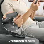 Massagestol med Fjärrkontroll, 8 Massagepunkter, Svankvärme och USB-port, Grå