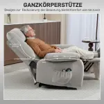 Riser Chair med Massagefunktion, Ljusgrå, 90x93x110 cm