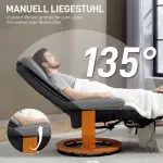 Vridbar Vilstol upp till 150 kg med Konstläderöverdrag och Stålram, Mörkgrå