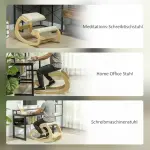 Ergonomisk Gungande Knäpall för Hemmakontor för Förbättrad Hållning, Kräm