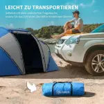 Campingtält för 4–6 Personer, Lätt och Stabilt Vattentätt Familjetält med Ingångsskydd, 2000 mm Vattenpelare, Tunneltält och Kupoltält för Camping och Vandring, Blå