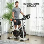 Ergometer med Justerbart Motstånd, upp till 120 kg, Stål, 103 x 53 x 100–114 cm, Vit/Svart