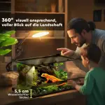 Glasterrarium för Reptiler med Upphöjd och Vattentät Bas och Knapplås
