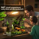 Glasterrarium för Reptiler med Upphöjd och Vattentät Bas och Knapplås
