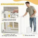 Justerbar Husdjursbarriär med Liten Dörr, Stål och Plast, Vit